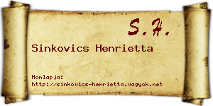 Sinkovics Henrietta névjegykártya