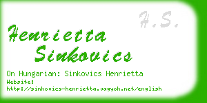 henrietta sinkovics business card